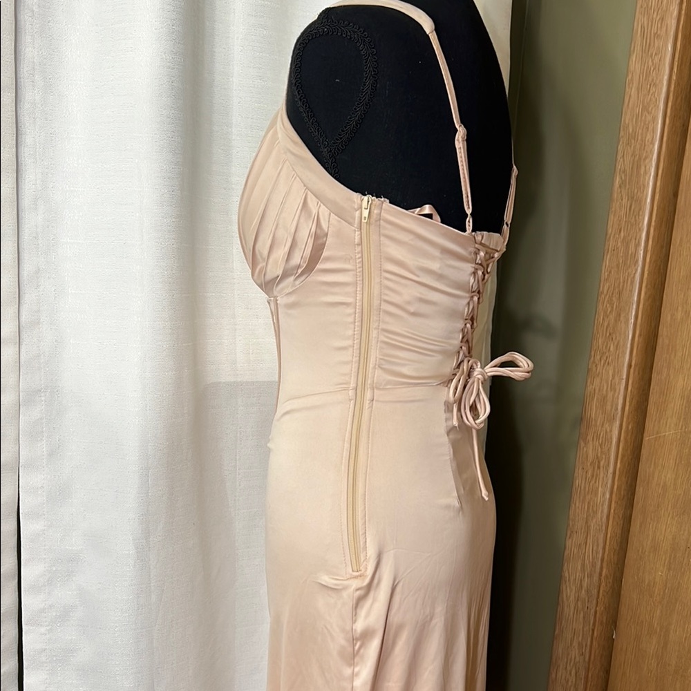 Elegant Nude Evening Corset Gown- Mermaid Style - Picture 6 of 7